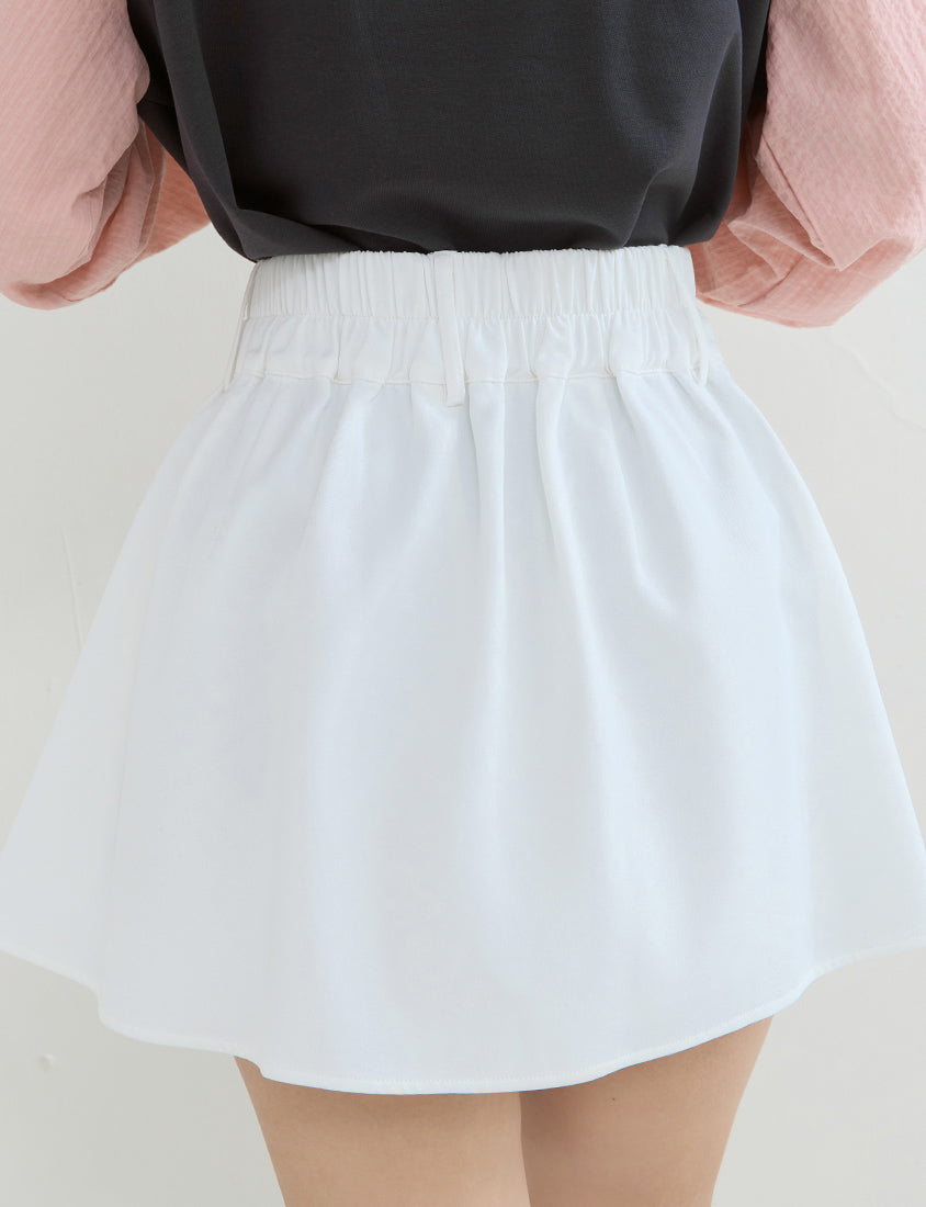 Slimming A-Line Pleated Plus Size Mini Skirt