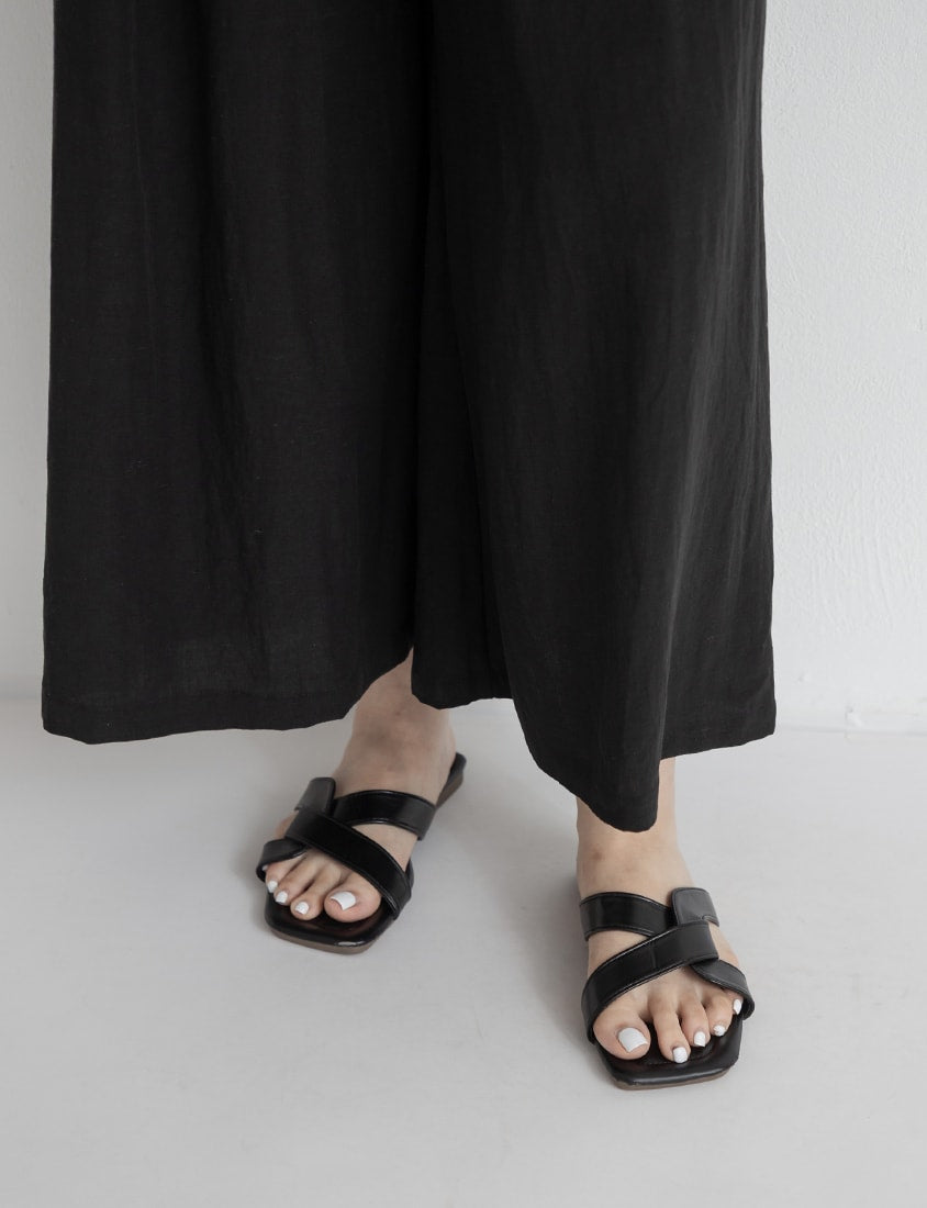 High Waist Slim Fit Lyocell Linen Cropped Plus Size Wide Leg Pants