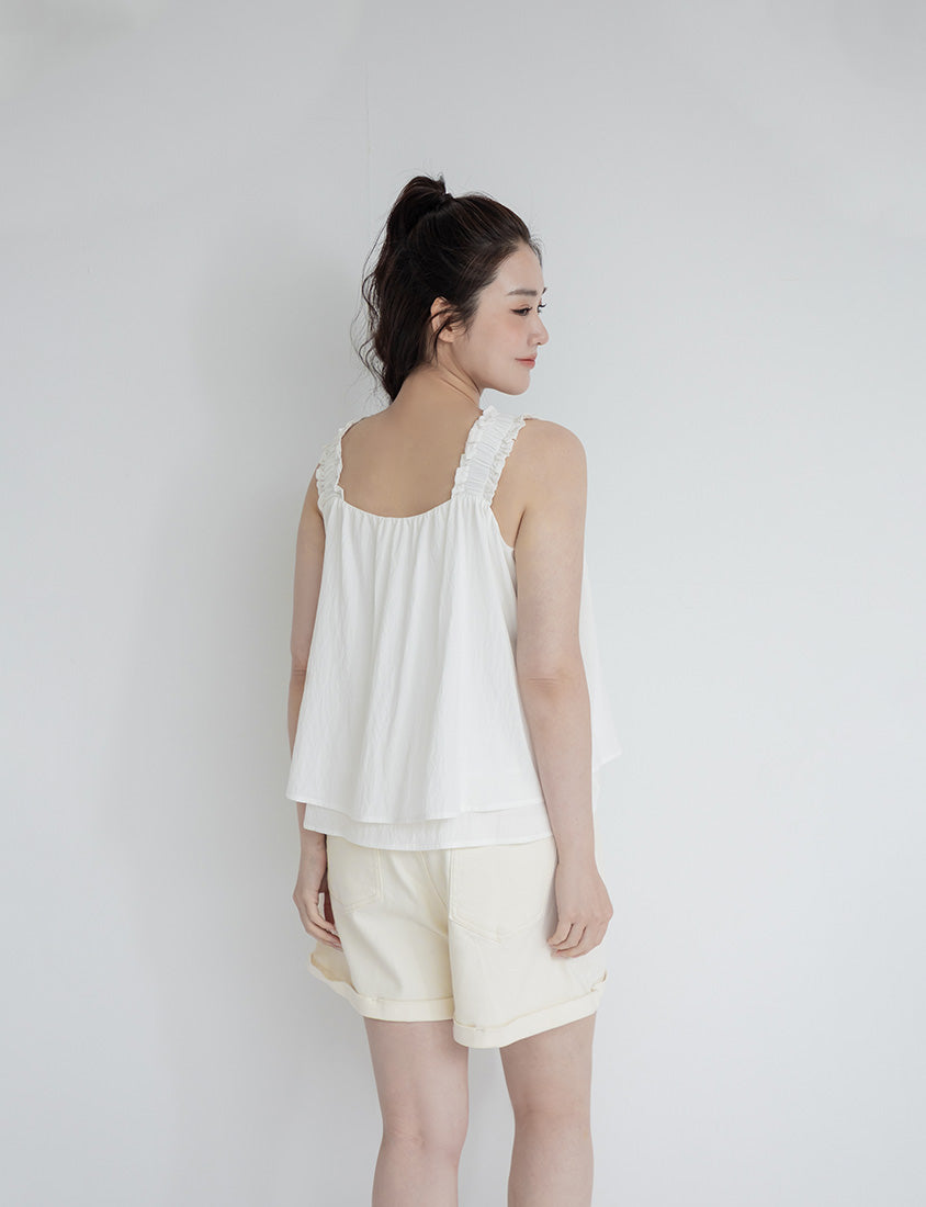 Cooling Crinkle Elastic Double-Layer Plus Size Tank Top