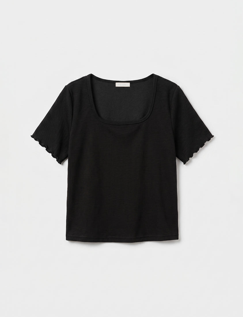 Instant Cooling Cloud Cotton Square Neck Plus Size Tee