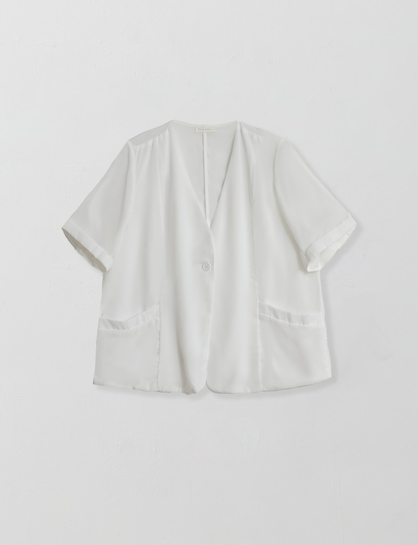 MISS. Sheer Chiffon Tailored Plus Size Blazer