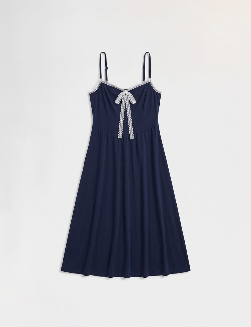 French Style Minimalist Adjustable Plus Size Cami Maxi Dress