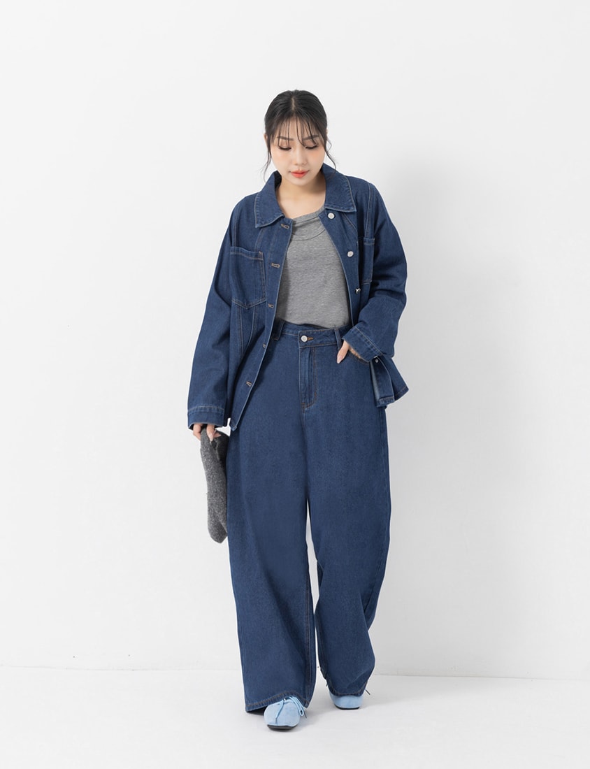 Soft Tencel Wool Plus Size Two-Piece Top (With Inner Top)