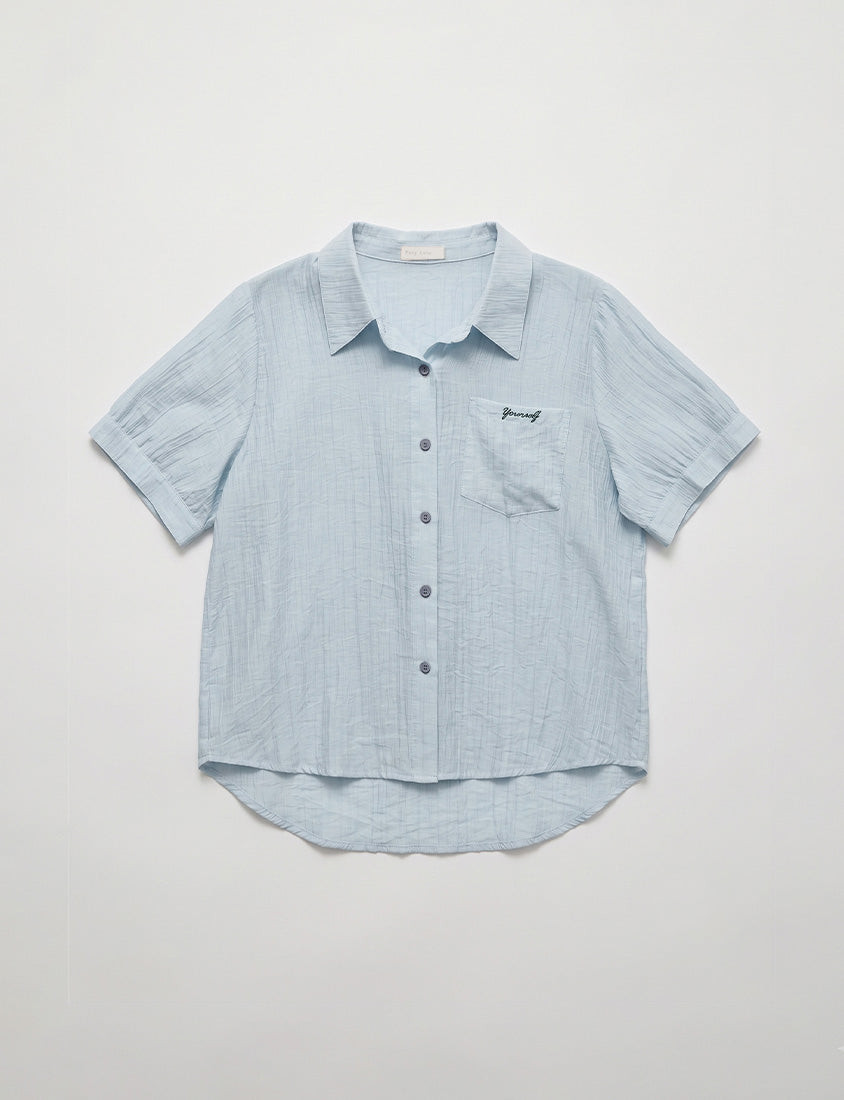 MISS. Lightweight Sheer Crinkle Plus Size Shirt