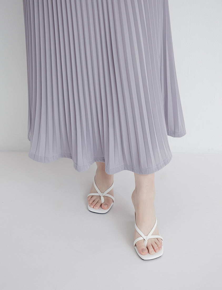 Elegant Flowy Elastic Waist Pleated Plus Size Maxi Skirt