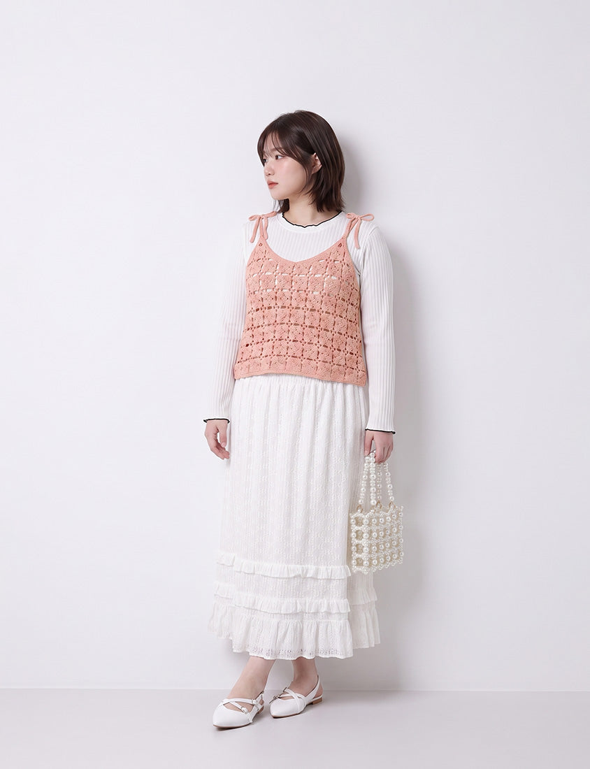 Japanese-Inspired Crochet Grid Plus Size  Vest