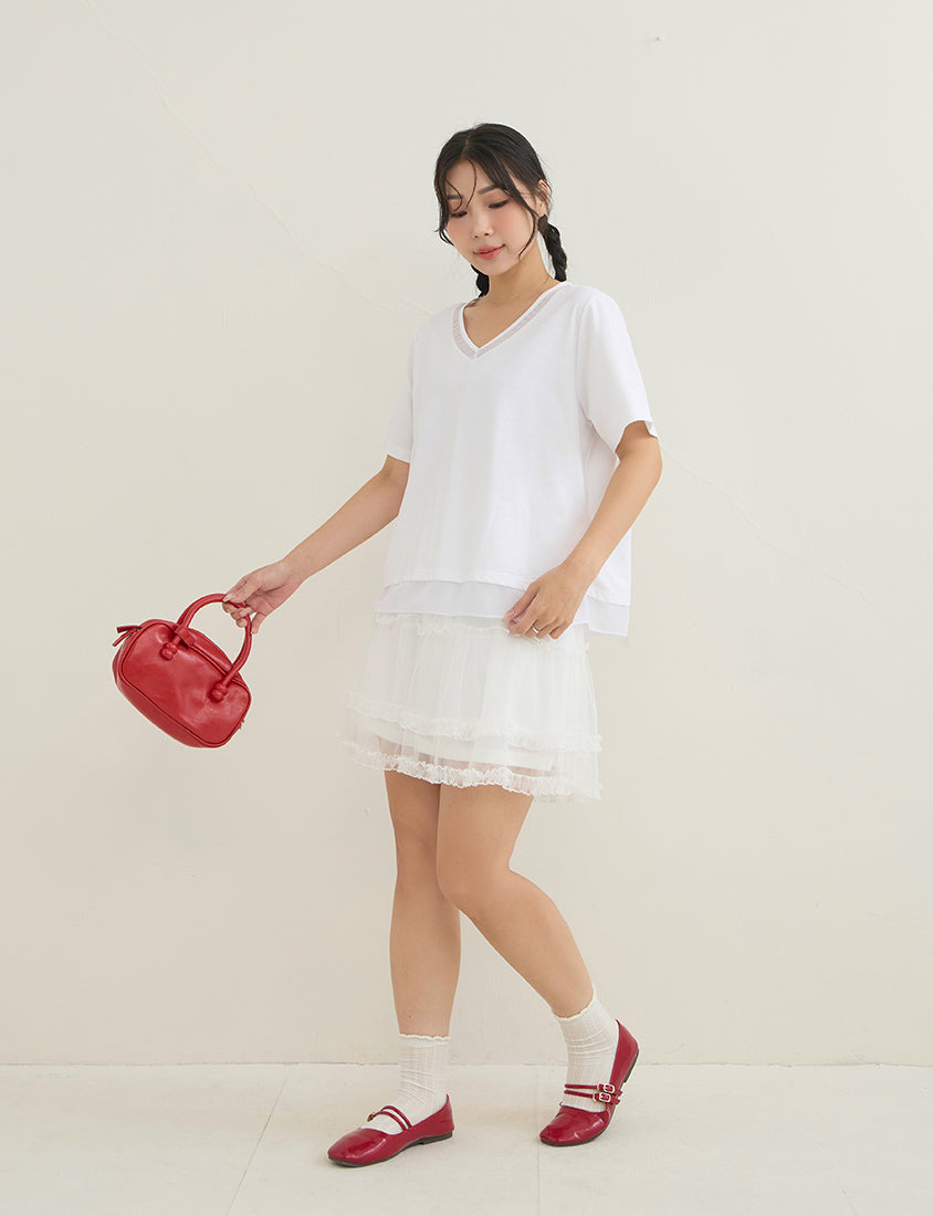 Silky Cool Sorona Mesh Panel Plus Size Tee