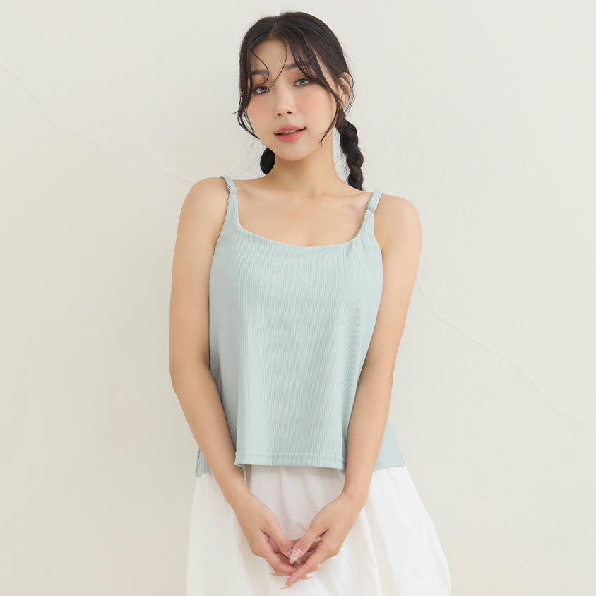 Pobra. Silky Cool Slimming Ribbed Plus Size Bra Tank Top