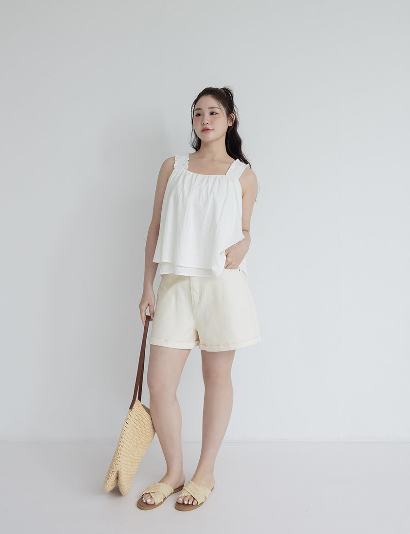 Cooling Crinkle Elastic Double-Layer Plus Size Tank Top
