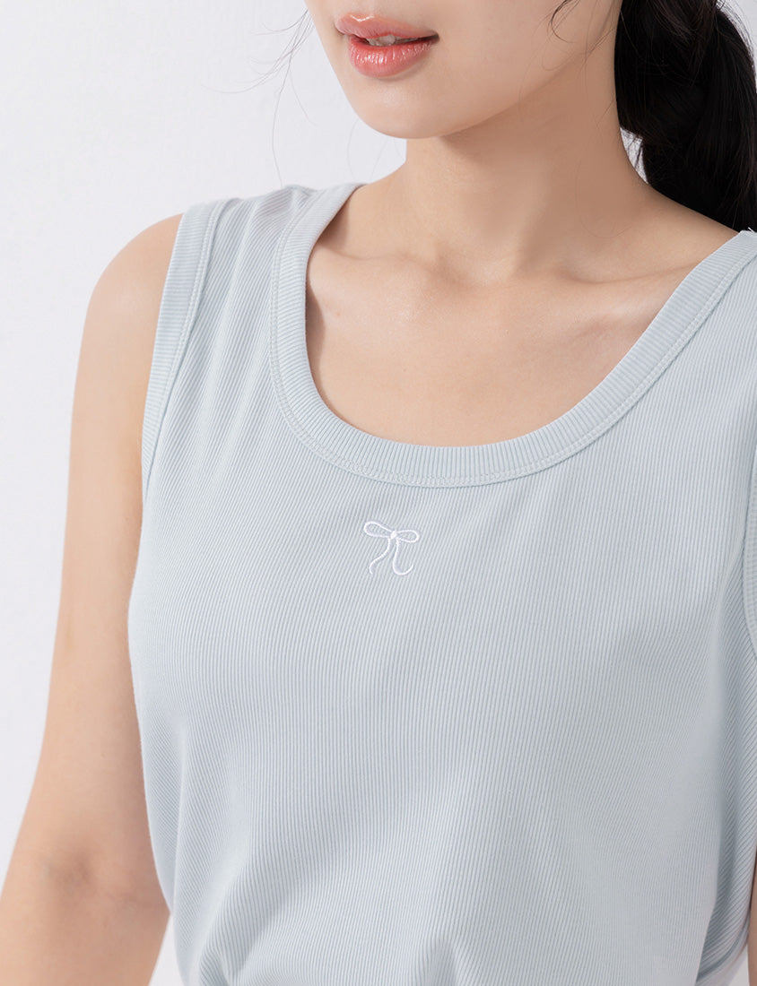 Versatile Square Neck Butterfly Embroidered Plus Size Tank Top