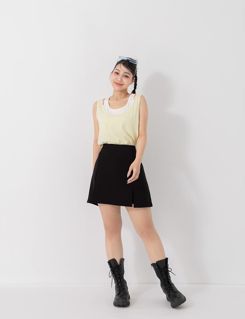 Cloud Cotton A-line Slit Plus Size Skort
