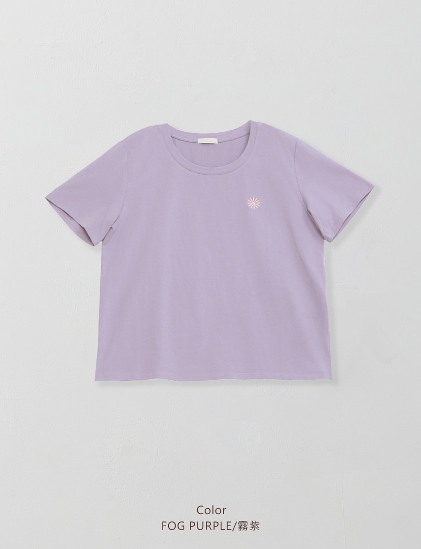 Heavyweight Floral Embroidery Plus Size Crewneck Tee