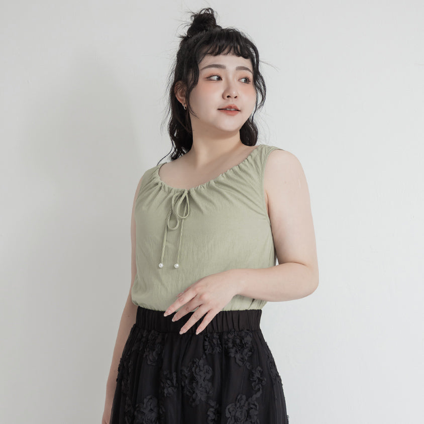 Cooling Drawstring Sleeveless Plus Size Top