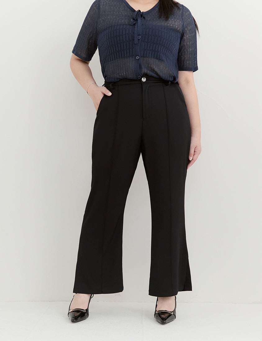 MISS. Lyocell Linen Ribbed Knit Plus Size Cardigan
