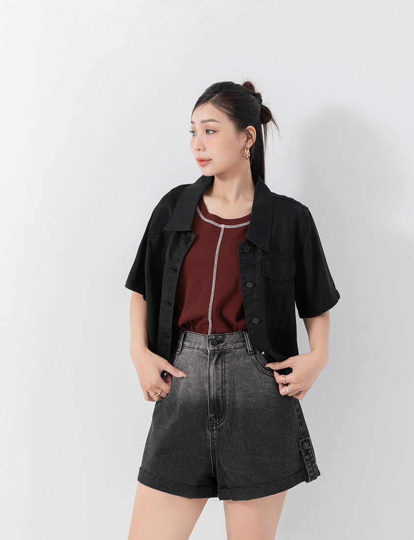 MUA! Cool Touch Lyocell Twill Cropped Plus Size Jacket