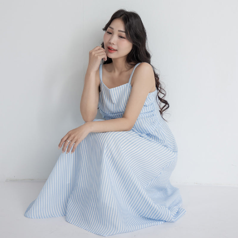 Vacay Stripe Adjustable Strap Plus Size Maxi Dress