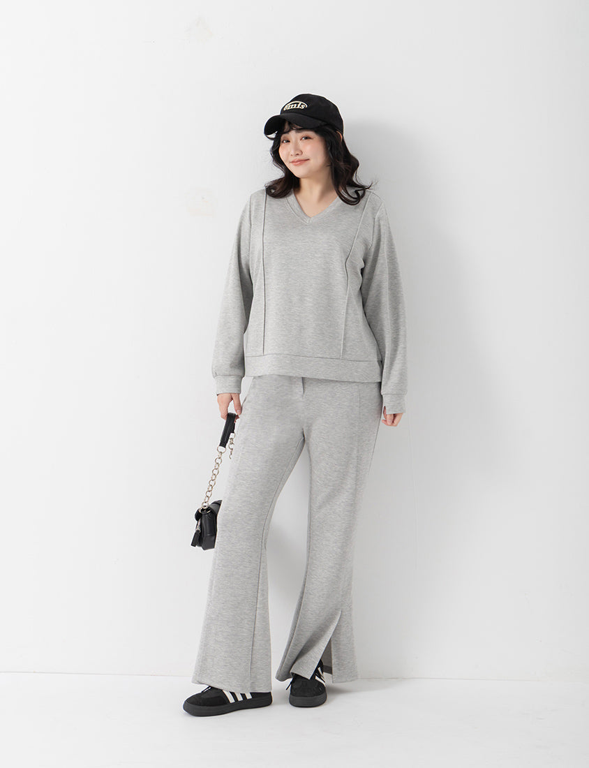 Apple-Shaped Friendly! Perfect Fit Seamed Yogurt Touch Plus Size Sweater