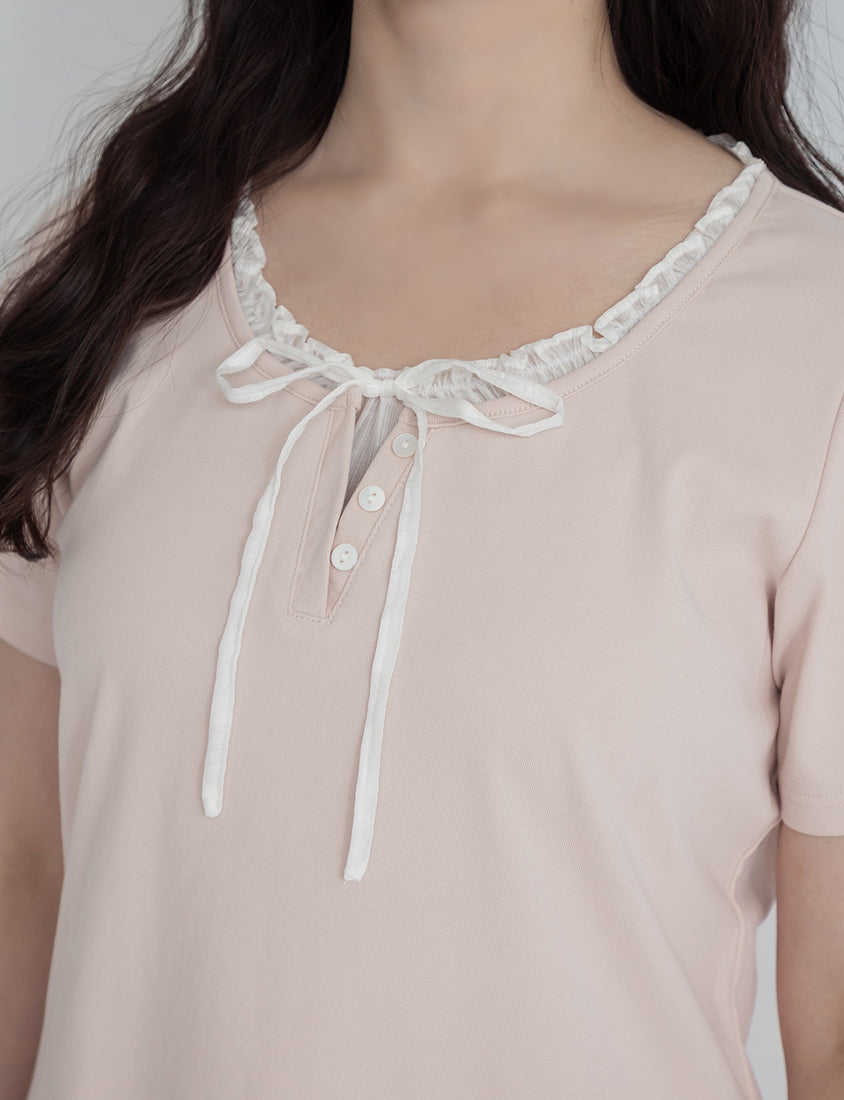 Korean Style Layered Faux Two-Piece Plus Size Top