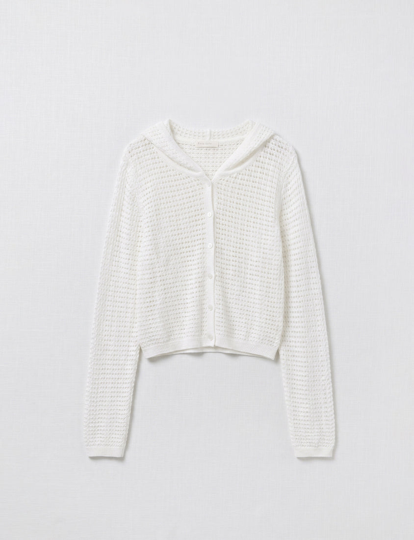 Ice Silk Button-Up Hooded Plus Size Knit Cardigan