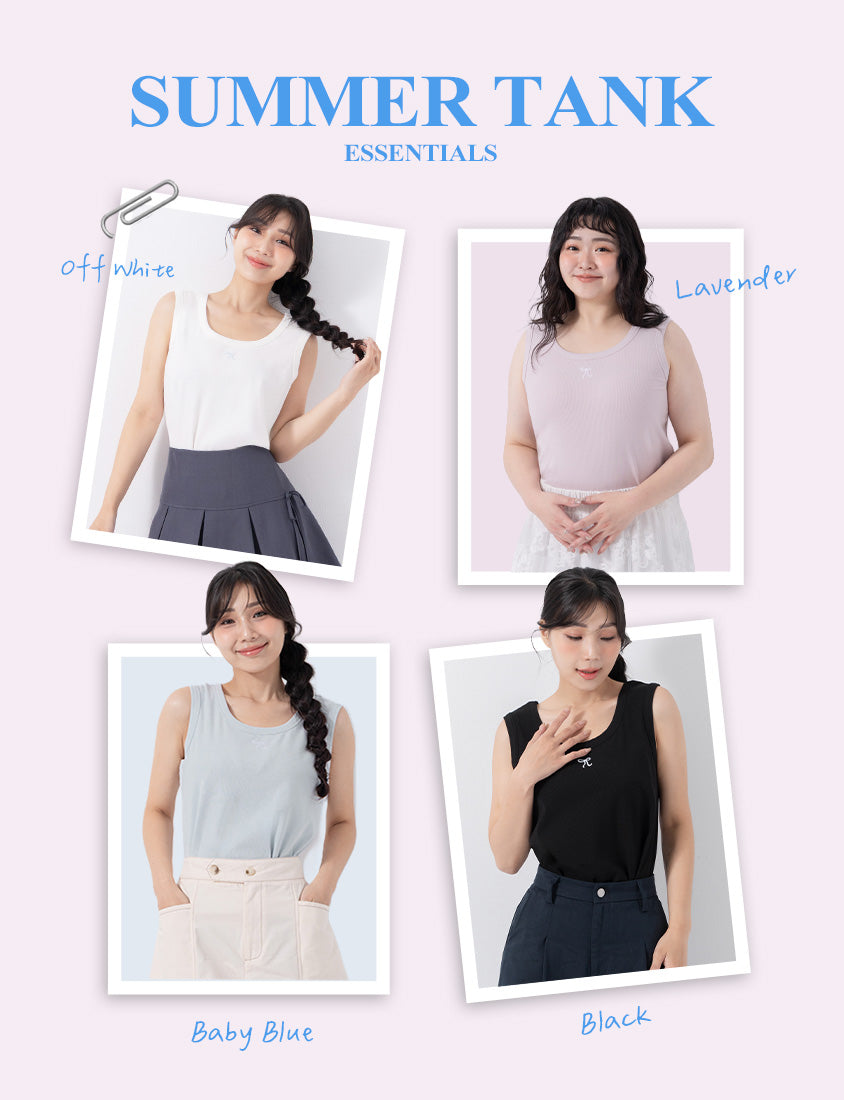 Versatile Square Neck Butterfly Embroidered Plus Size Tank Top