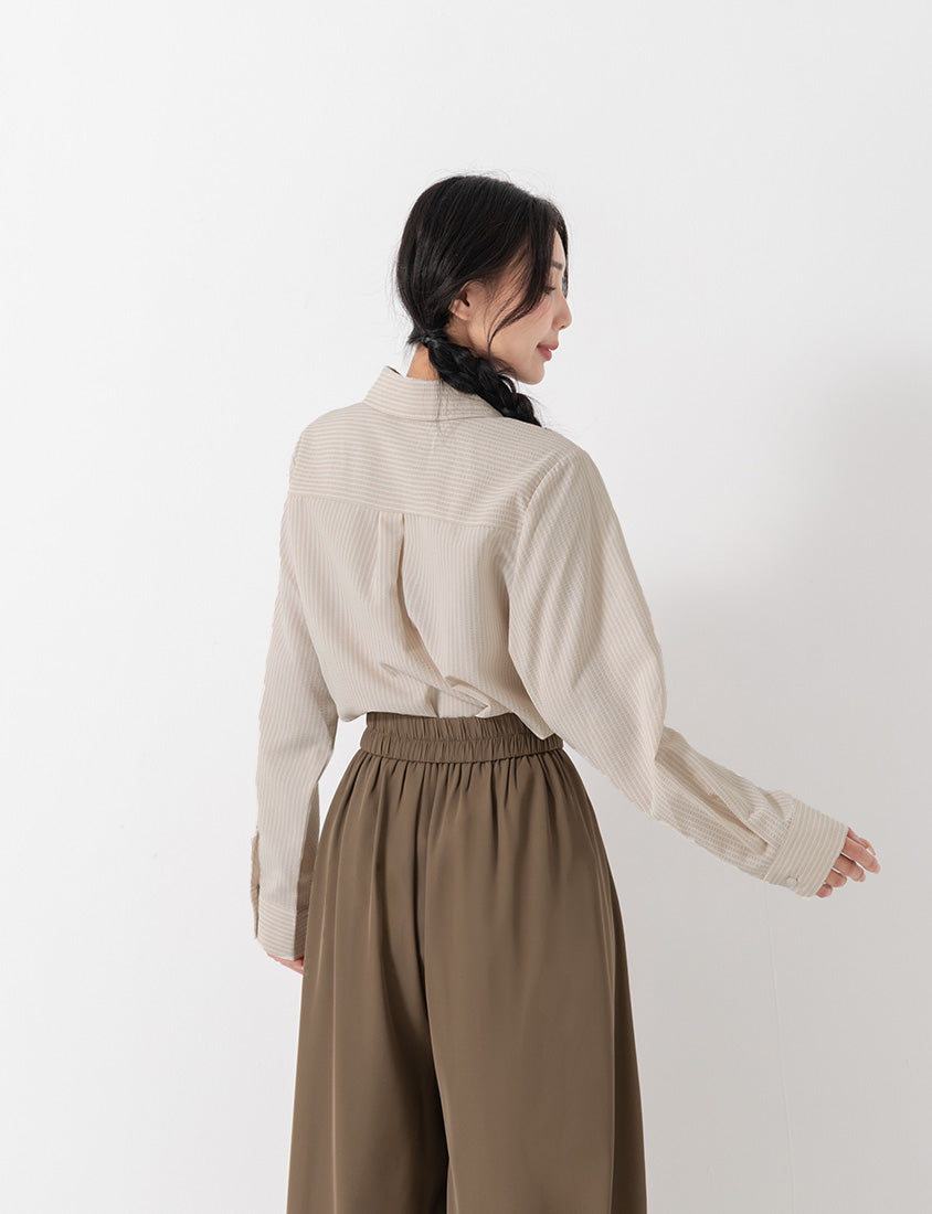 Instant Cooling Chiffon Pleated Plus Size Wide Leg Pants