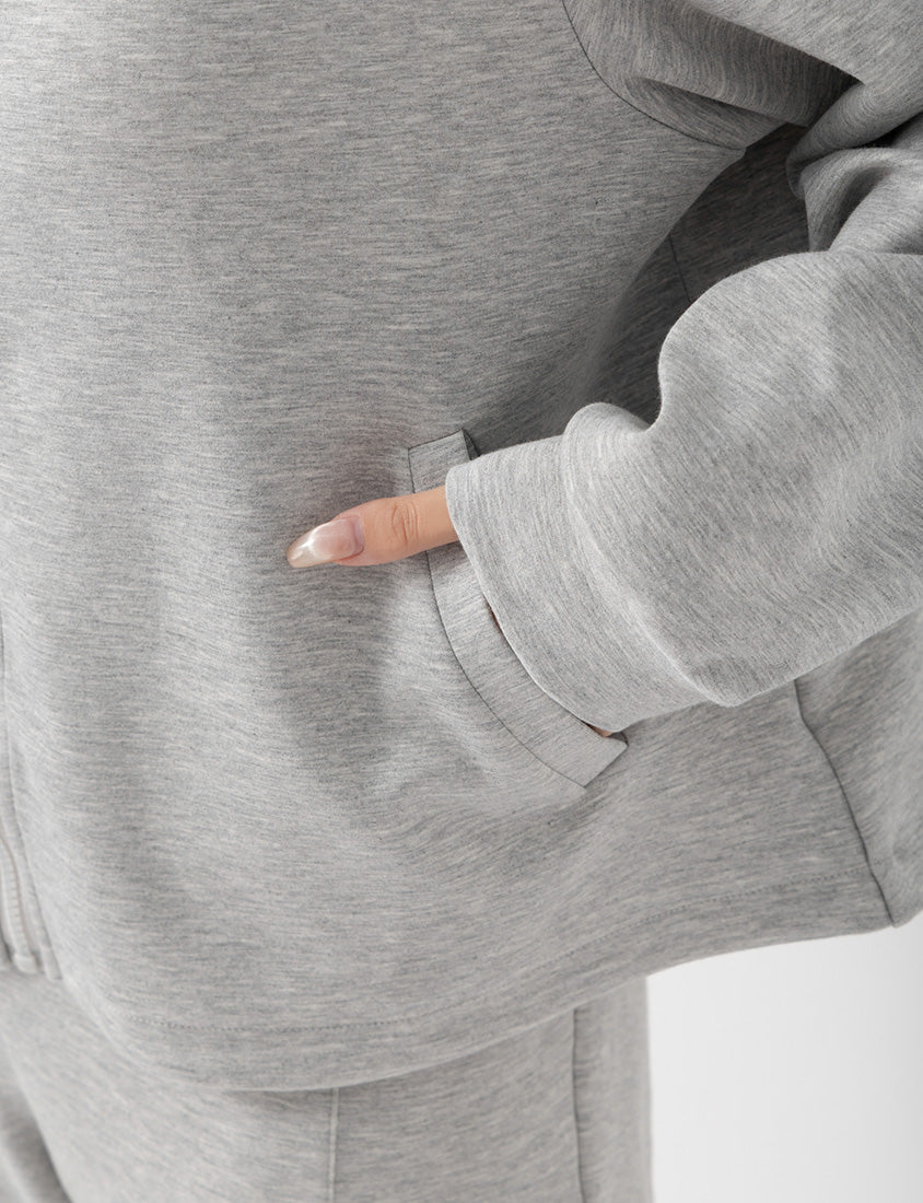 QQ Yogurt Touch Cotton Relaxed Fit Hoodie Plus Size Jacket