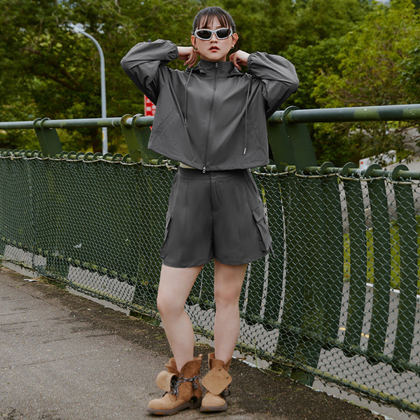 Instant Cooling UV-Protection Stitch Plus Size Utility Shorts