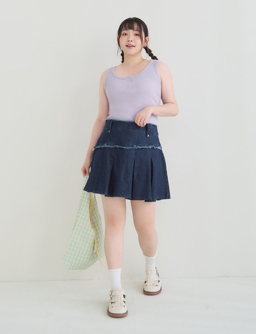 Cooling Lyocell Ribbed Crewneck Plus Size Tank Top