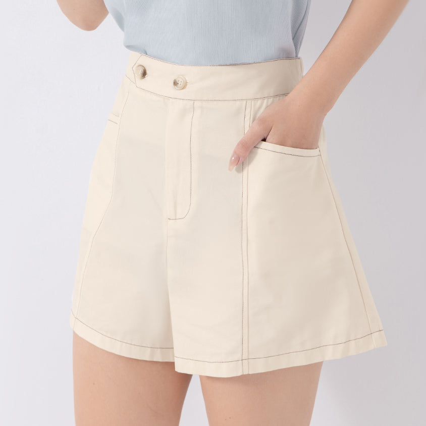 Cool Touch Lyocell Contrast Stitch Plus Size Shorts
