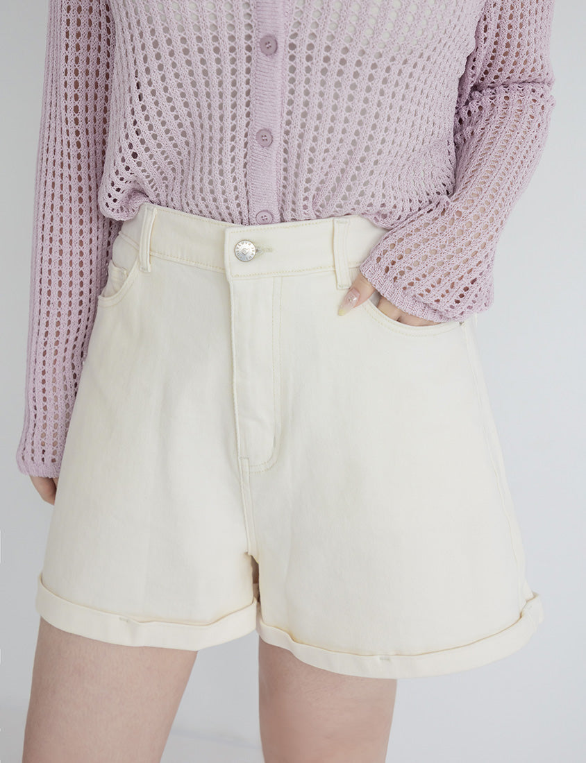 Classic Stretch Twill Cuffed Plus Size Shorts