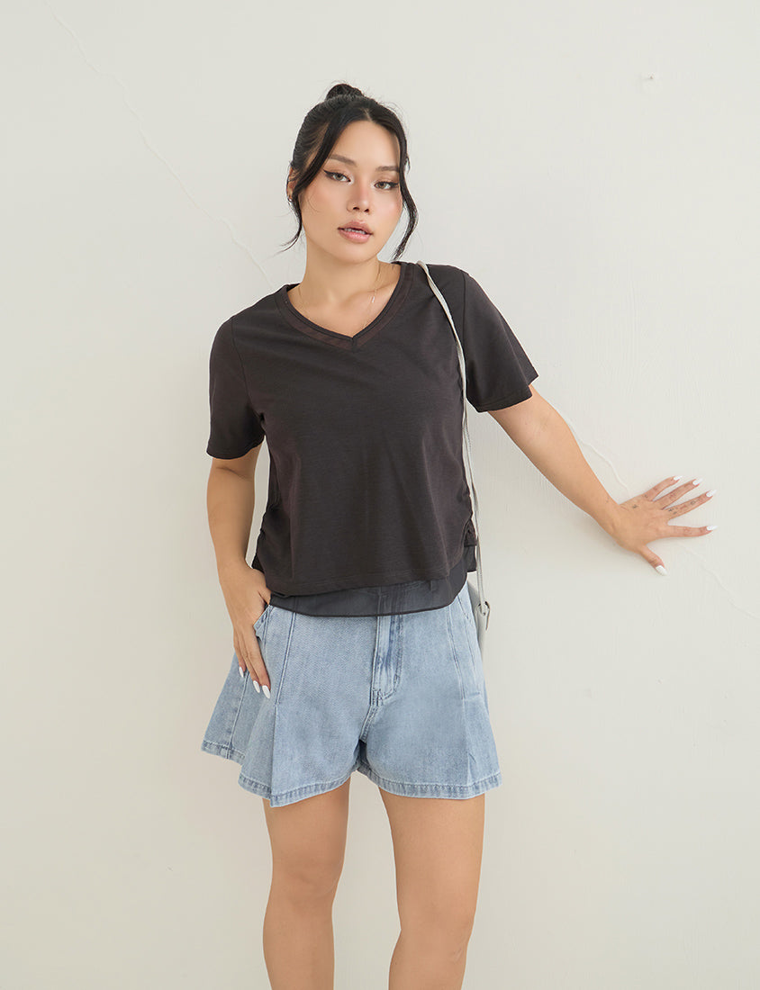 Silky Cool Sorona Mesh Panel Plus Size Tee