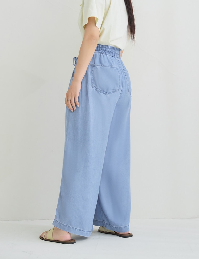 Cooling Lyocell Denim Plus Size Drawstring Pants