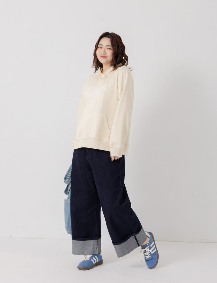 Lace Bow Cloud Cotton Plus Size Hoodie