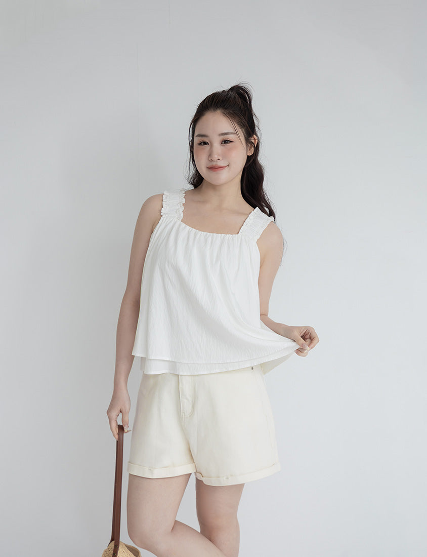 Cooling Crinkle Elastic Double-Layer Plus Size Tank Top