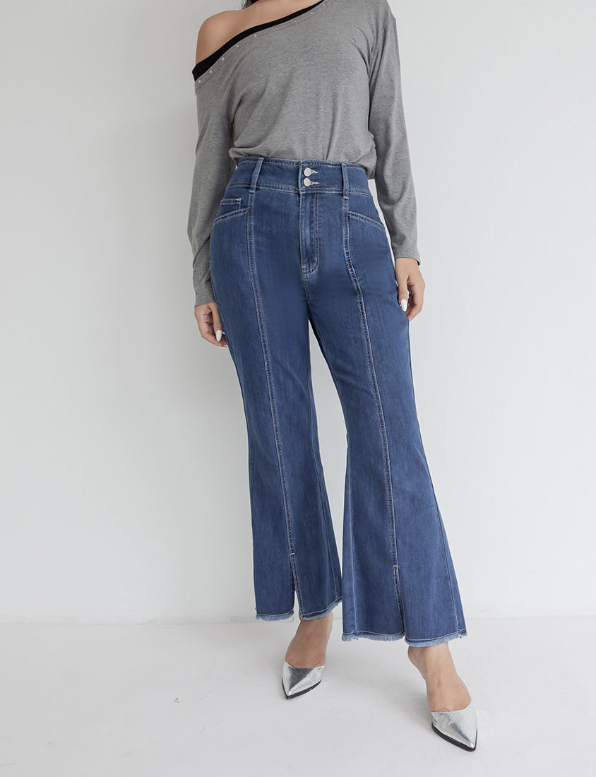 MUA! High Waist Tummy Flattering Supermodel Plus Size Flared Jeans