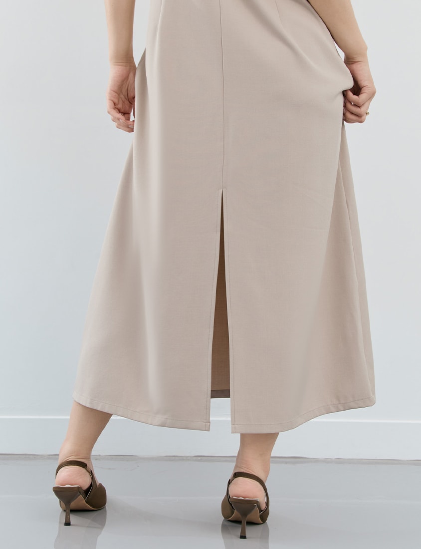 MISS. Korean Style Adjustable Strap Back Slit Plus Size Maxi Dress