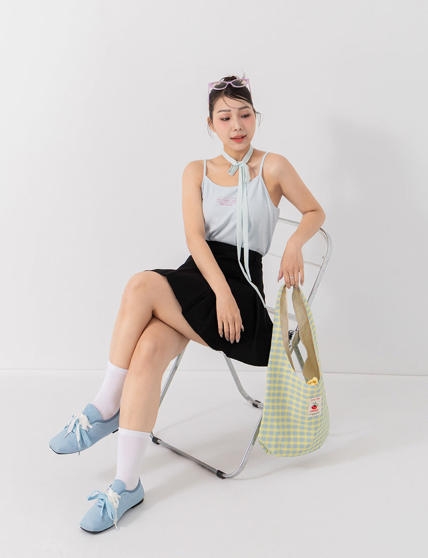 Poly Lulu x UGLY MEWS Collab Plus Size Ribbed Tank Top (With Tie Strap)