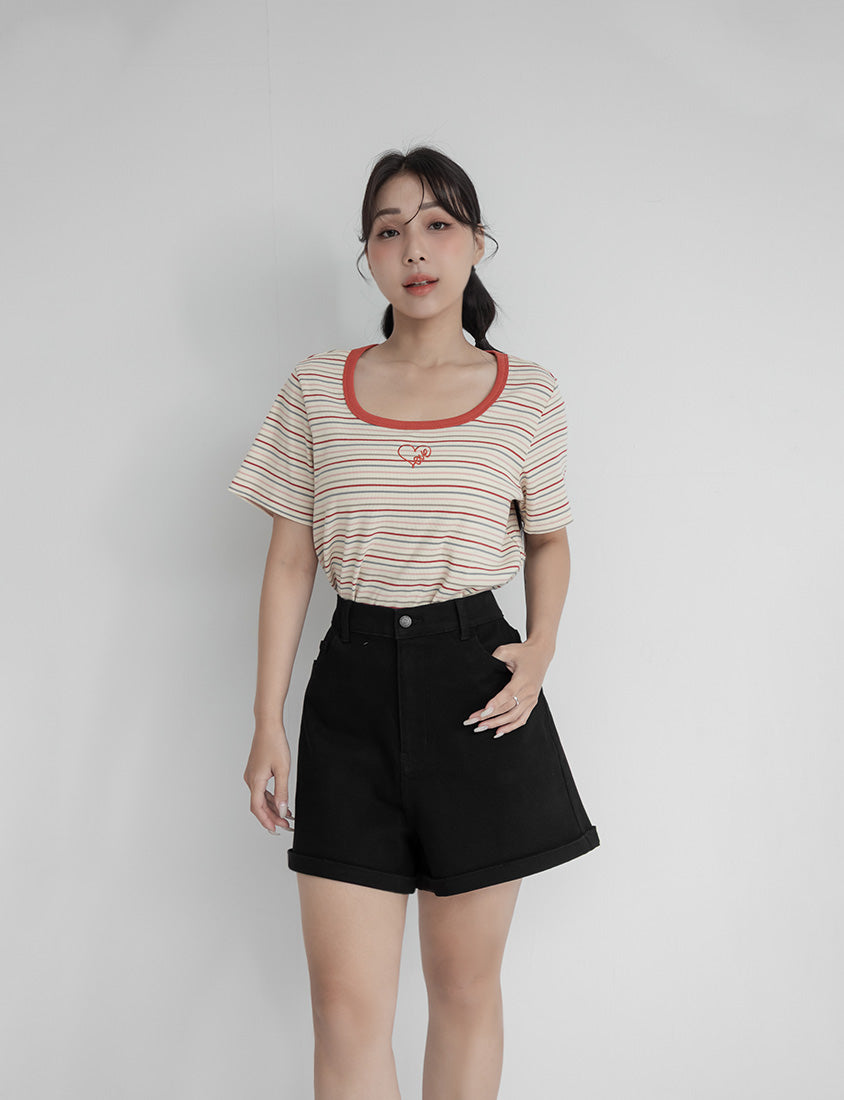 Classic Stretch Twill Cuffed Plus Size Shorts