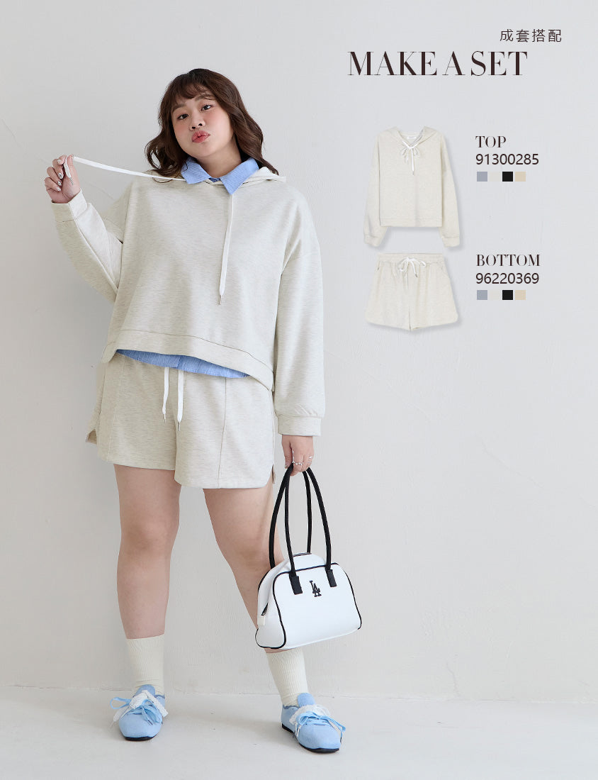 Cloud Cotton Multi-Color Cropped Plus Size Hoodie