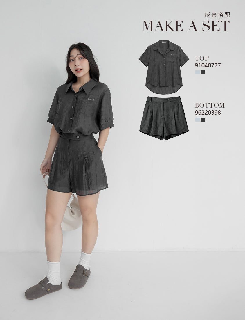MISS. Lightweight Sheer Crinkle Plus Size Shirt