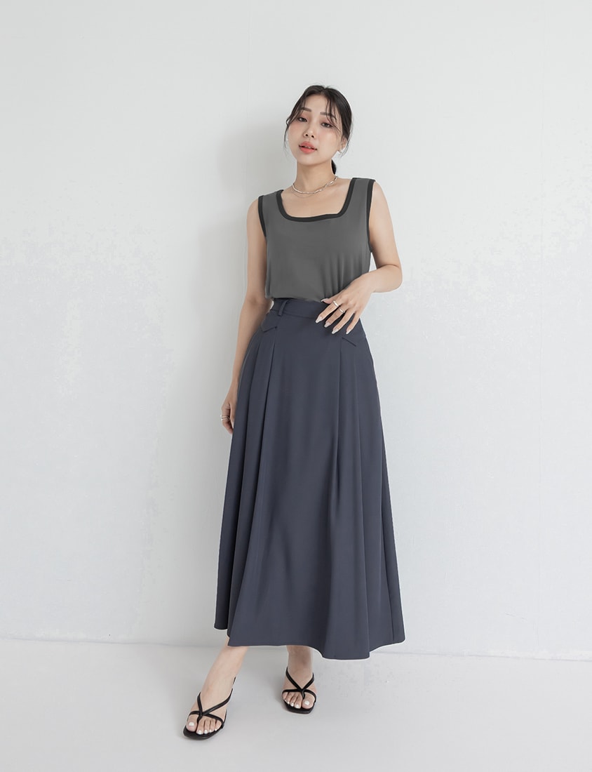 MISS. Cooling Liquid Touch Cotton Square Neck Plus Size Tank Top