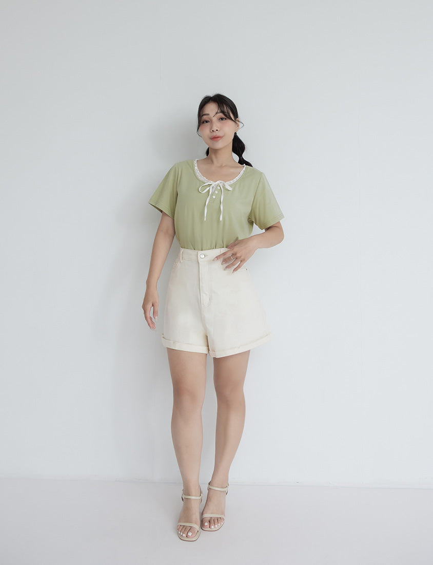 Korean Style Layered Faux Two-Piece Plus Size Top