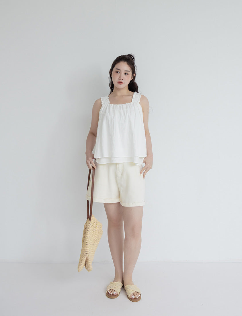 Cooling Crinkle Elastic Double-Layer Plus Size Tank Top