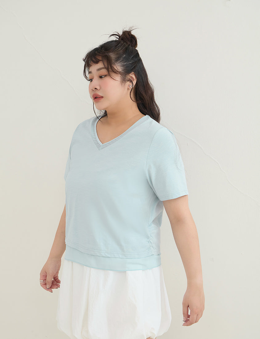 Silky Cool Sorona Mesh Panel Plus Size Tee