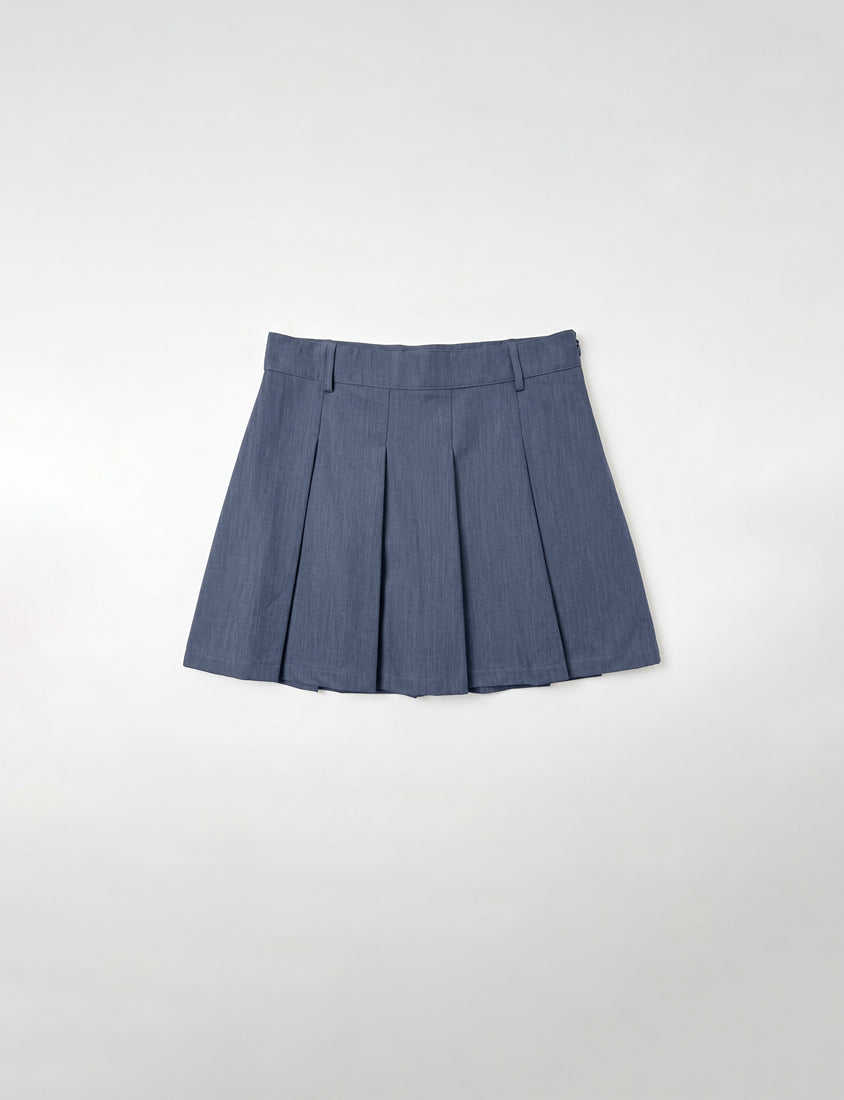 Sweet Preppy Pleated Plus Size Skort