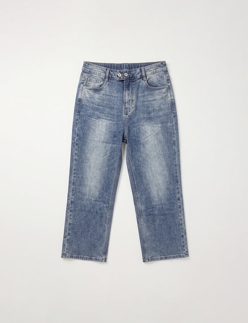 Zero Restriction Cloud Denim Plus Size Cropped Jeans (Short)