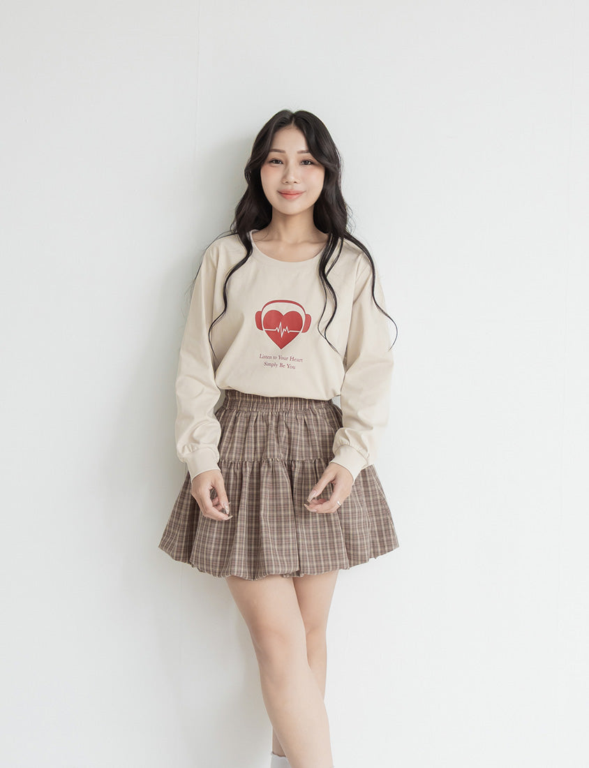 10th Anniversary Heartbeat Graphic Print Plus Size Sweatshirt