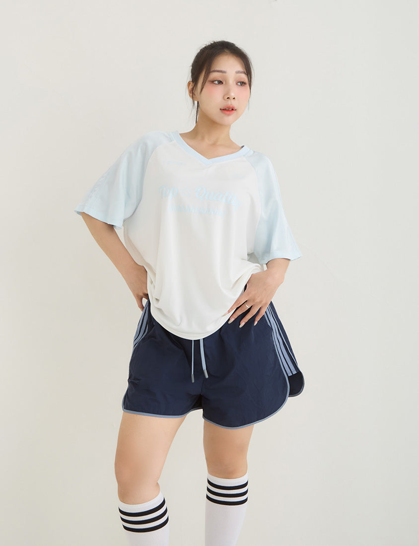 Instant Icy Cooling Contrast Plus Size Sport Shorts