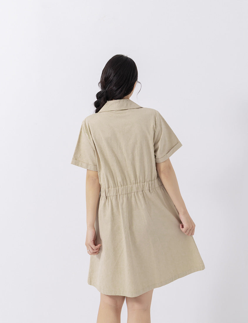 Faux Two Piece Lightweight Utility Twill Plus Size Dress
