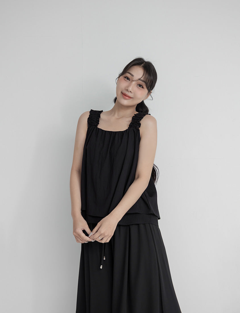 Cooling Crinkle Elastic Double-Layer Plus Size Tank Top